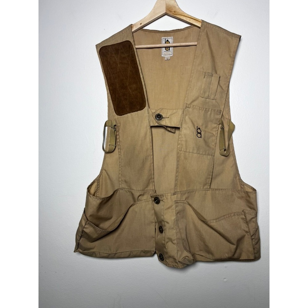 Bob Allen Sportswear Vintage‎ Shooting Vest Tan Khaki Skeet Hunting size large